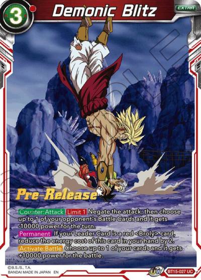 Demonic Blitz BT15-027 Saiyan Showdown Pre-Release Cards Dragonball Super card