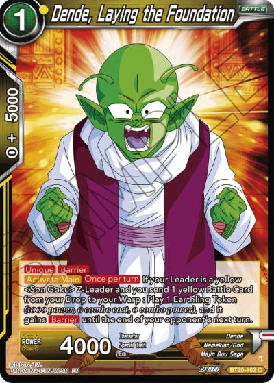 Dende Laying the Foundation BT20-102 Power Absorbed Dragonball Super card