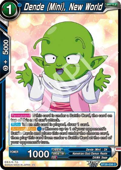 Dende Mini New World BT28-038 Prismatic Clash Dragonball Super card