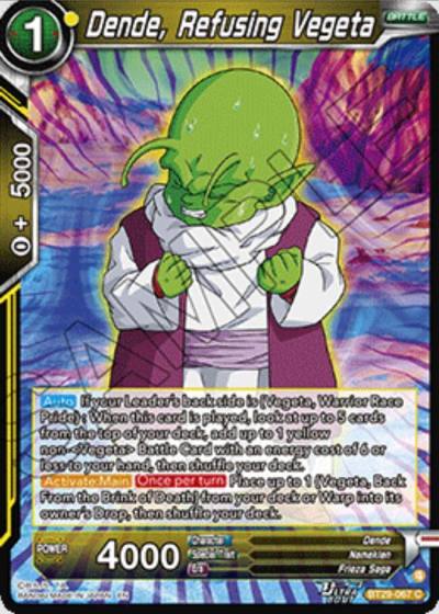 Dende Refusing Vegeta BT29-067 Fearsome Rivals Dragonball Super card