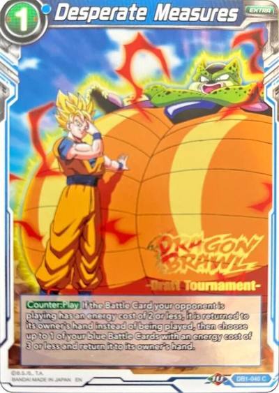 Desperate Measures Dragon Brawl Draft Tournament Gold Stamped DB1-040 Promotion Cards Dragonball Super card
