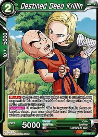 Destined Deed Krillin BT2-081 Union Force Dragonball Super card