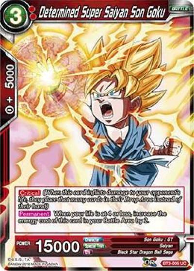 Determined Super Saiyan Son Goku BT3-005 Cross Worlds Dragonball Super card