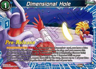 Dimensional Hole BT22-037 Critical Blow Pre-Release Cards Dragonball Super card
