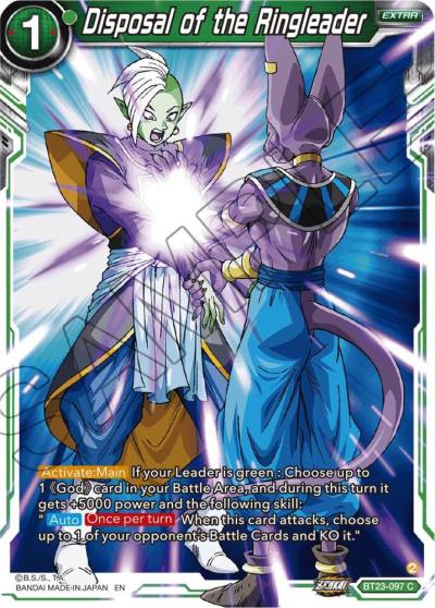 Disposal of the Ringleader Foil BT23-097 Perfect Combination Dragonball Super card