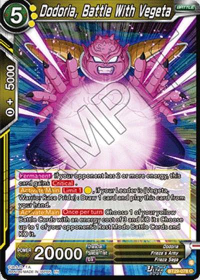 Dodoria Battle With Vegeta BT29-078 Fearsome Rivals Dragonball Super card