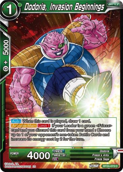 Dodoria Invasion Beginnings BT24-073 Beyond Generations Dragonball Super card