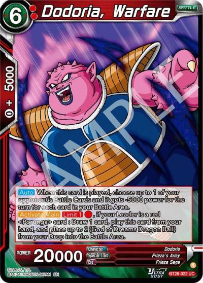 Dodoria Warfare BT28-022 Prismatic Clash Dragonball Super card