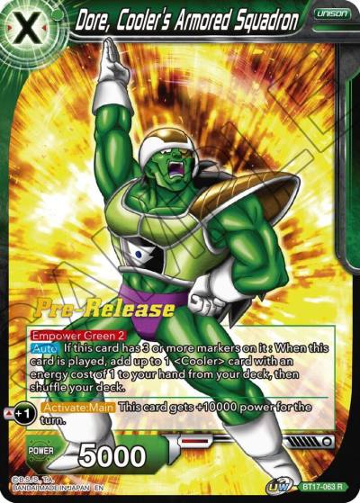 Dore Coolers Armored Squadron BT17-063 Ultimate Squad Pre-Release Cards Dragonball Super card