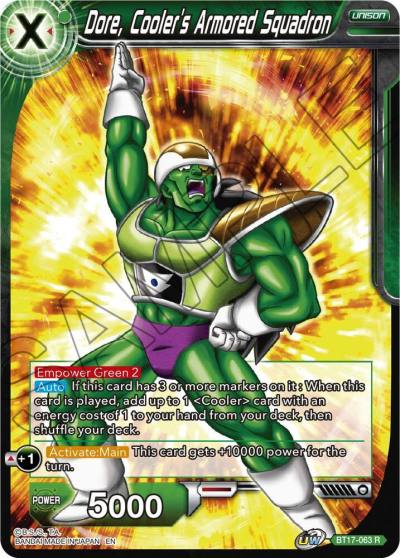 Dore Coolers Armored Squadron BT17-063 Ultimate Squad Dragonball Super card