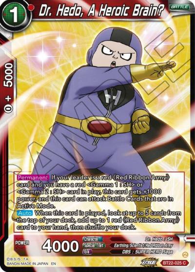 Dr Hedo A Heroic Brain BT22-025 Critical Blow Dragonball Super card