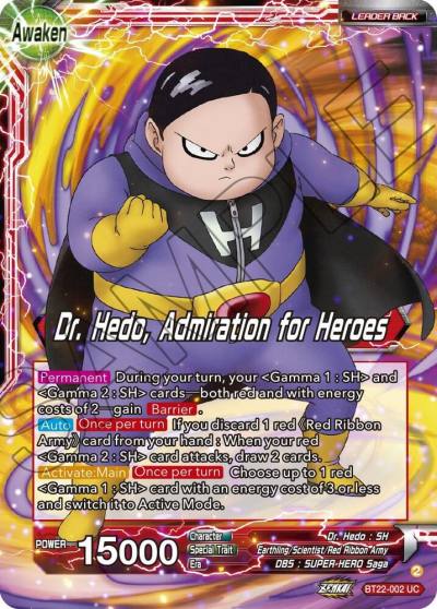 Dr Hedo Dr Hedo Admiration for Heroes BT22-002 Critical Blow Dragonball Super card