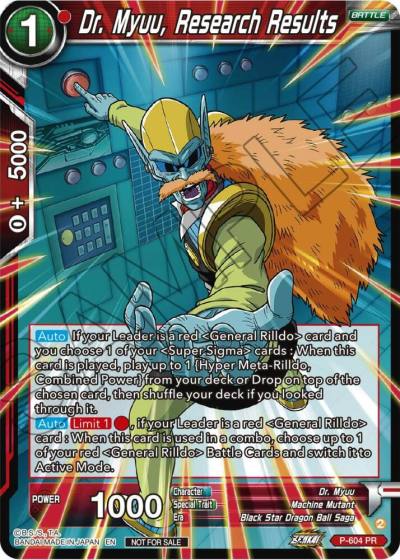Dr Myuu Research Results Zenkai Series Tournament Pack Vol8 P-604 Tournament Promotion Cards Dragonball Super card