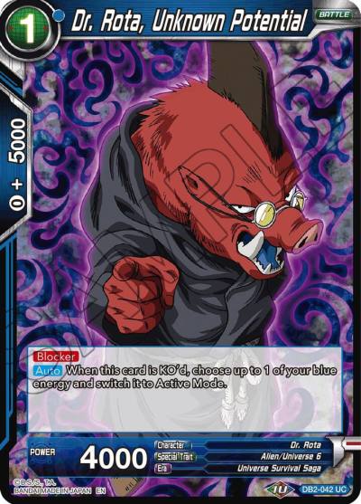 Dr Rota Unknown Potential Reprint DB2-042 Battle Evolution Booster Dragonball Super card