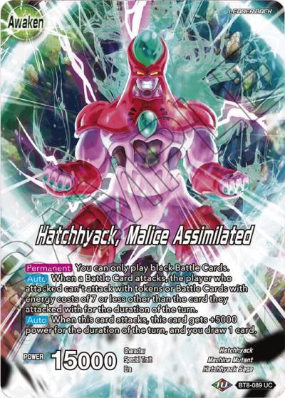DrLychee and Hatchhyack Hatchhyack Malice Assimilated Foil BT8-089 Malicious Machinations Dragonball Super card