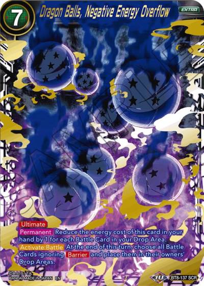 Dragon Balls Negative Energy Overflow BT8-137 Malicious Machinations Dragonball Super card