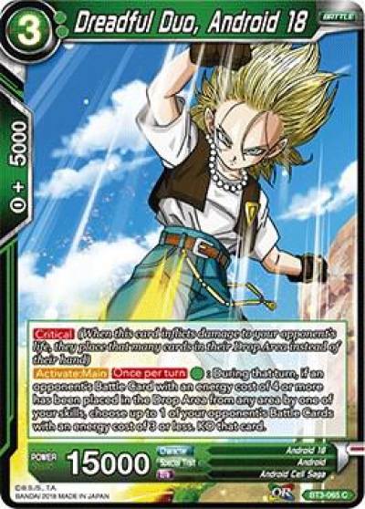 Dreadful Duo Android 18 BT3-065 Cross Worlds Dragonball Super card