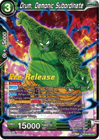 Drum Demonic Subordinate BT18-082 Dawn of the Z-Legends Pre-Release Cards Dragonball Super card