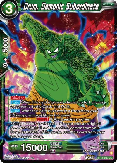 Drum Demonic Subordinate BT18-082 Dawn of the Z-Legends Dragonball Super card