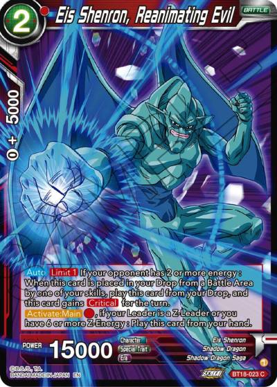 Eis Shenron Reanimating Evil Foil BT18-023 Dawn of the Z-Legends Dragonball Super card