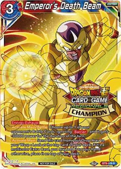 Emperors Death Beam Regional Championship 2020 BT9-109 Tournament Promotion Cards Dragonball Super card