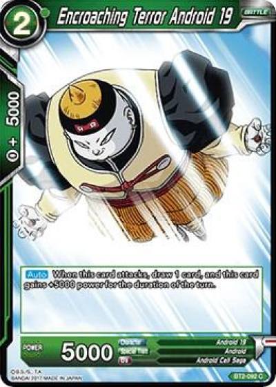 Encroaching Terror Android 19 BT2-092 Union Force Dragonball Super card