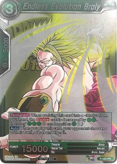 Endless Evolution Broly Metallic Foil Event Pack 2018 P-033 Promotion Cards Dragonball Super card