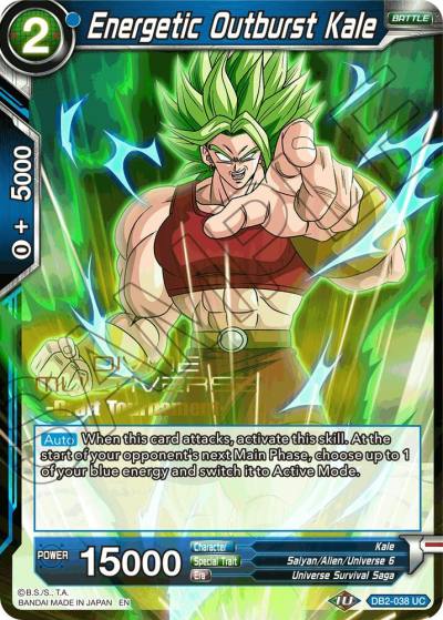 Energetic Outburst Kale Divine Multiverse Draft Tournament DB2-038 Tournament Promotion Cards Dragonball Super card