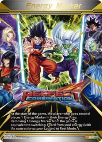 Energy Marker Perfect Combination Gold Stamped M-47 Three Glorious Fighters Dragonball Super card