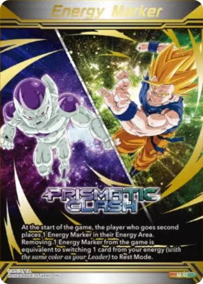 Energy Marker Prismatic Clash Gold Stamped M-52 Three Glorious Fighters Dragonball Super card