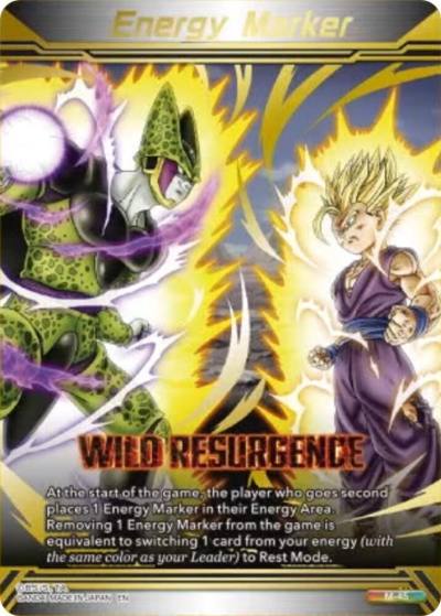 Energy Marker Wild Resurgence Gold Stamped M-45 Three Glorious Fighters Dragonball Super card
