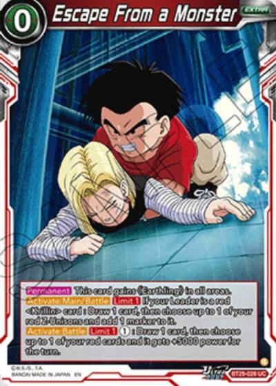 Escape From a Monster BT29-026 Fearsome Rivals Dragonball Super card