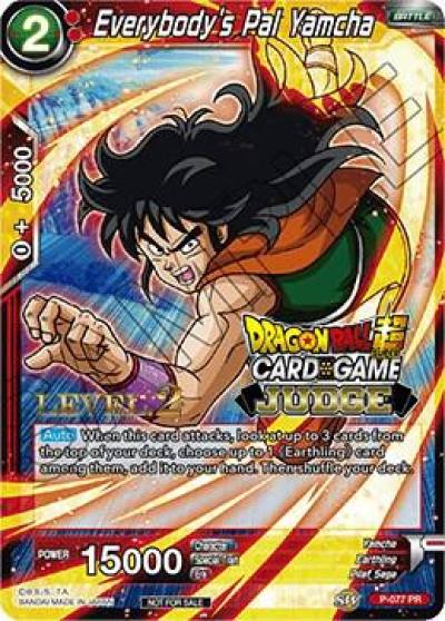 Everybodys Pal Yamcha Level 2 P-077 Judge Promotion Cards Dragonball Super card