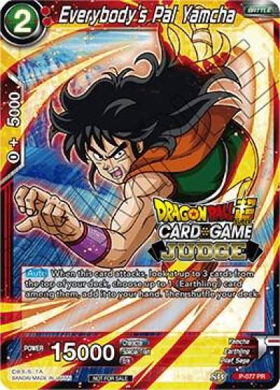 Everybodys Pal Yamcha P-077 Judge Promotion Cards Dragonball Super card