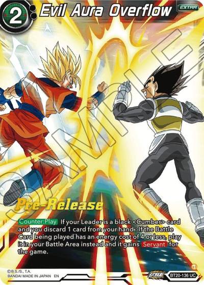 Evil Aura Overflow BT20-136 Power Absorbed Pre-Release Cards Dragonball Super card