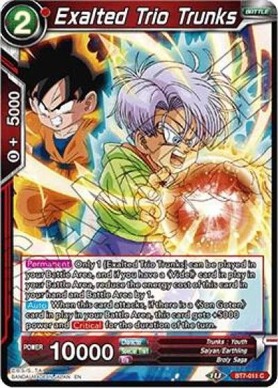 Exalted Trio Trunks BT7-011 Assault of the Saiyans Dragonball Super card