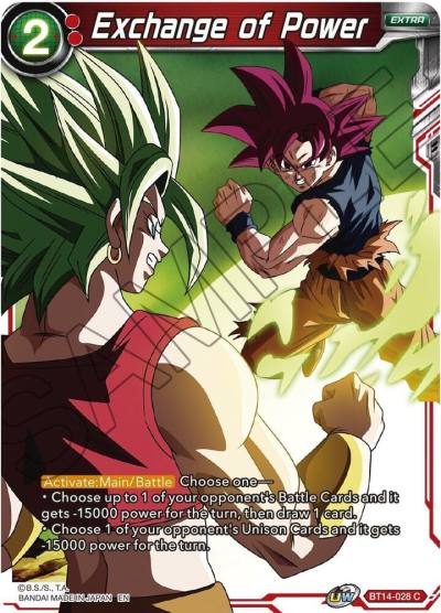 Exchange of Power BT14-028 Cross Spirits Dragonball Super card