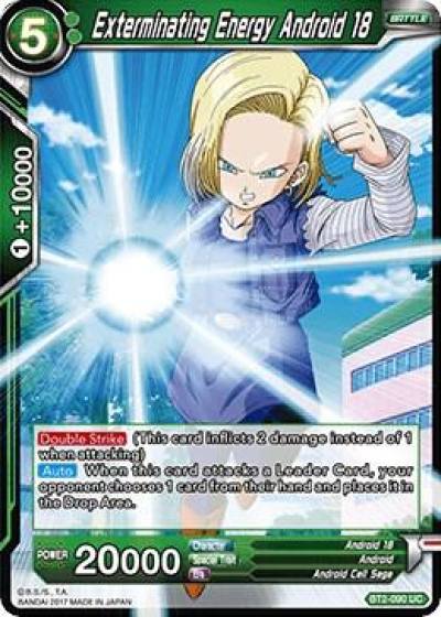 Exterminating Energy Android 18 BT2-090 Union Force Dragonball Super card