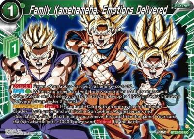Family Kamehameha Emotions Delivered BT22-059 Critical Blow Dragonball Super card