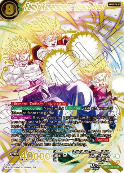 Family Kamehameha Miracle Blast GDR BT30-150 Three Glorious Fighters Dragonball Super card