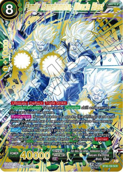 Family Kamehameha Miracle Blast SCR BT30-150 Three Glorious Fighters Dragonball Super card