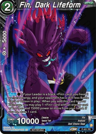 Fin Dark Lifeform P-451 Tournament Promotion Cards Dragonball Super card