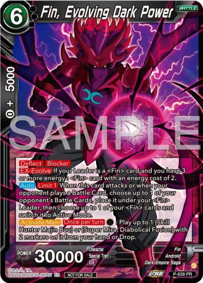 Fin Evolving Dark Power Zenkai Series Tournament Pack Vol9 P-639 Promotion Cards Dragonball Super card