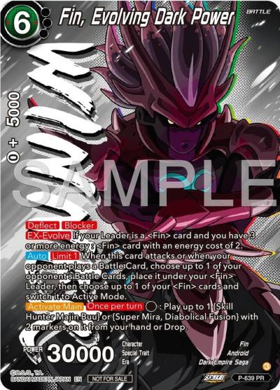 Fin Evolving Dark Power Zenkai Series Tournament Pack Vol9 Winner P-639 Promotion Cards Dragonball Super card