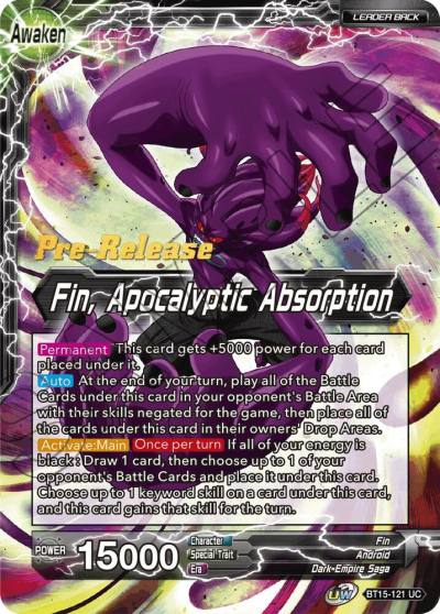 Fin Fin Apocalyptic Absorption BT15-121 Saiyan Showdown Pre-Release Cards Dragonball Super card