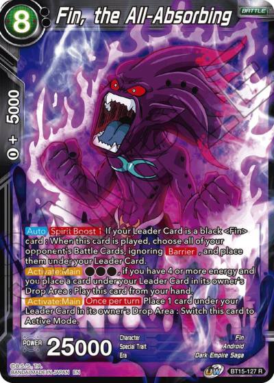 Fin the All Absorbing BT15-127 Saiyan Showdown Dragonball Super card