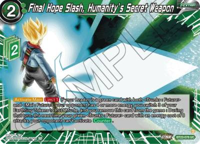 Final Hope Slash Humanitys Secret Weapon Foil BT23-076 Perfect Combination Dragonball Super card