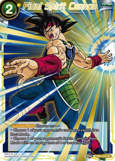 Final Spirit Cannon Gold Stamped DB1-079 Mythic Booster Dragonball Super card