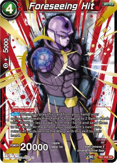 Foreseeing Hit Alternate Art TB1-008 Special Anniversary Set Dragonball Super card