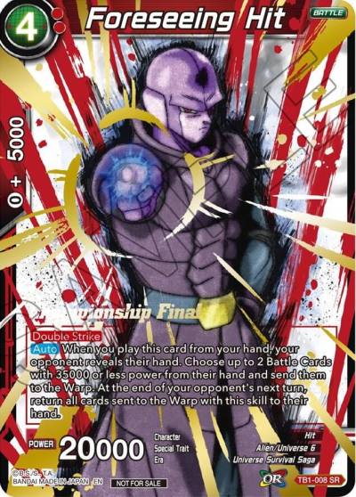 Foreseeing Hit Championship Final 2019 TB1-008 Tournament Promotion Cards Dragonball Super card